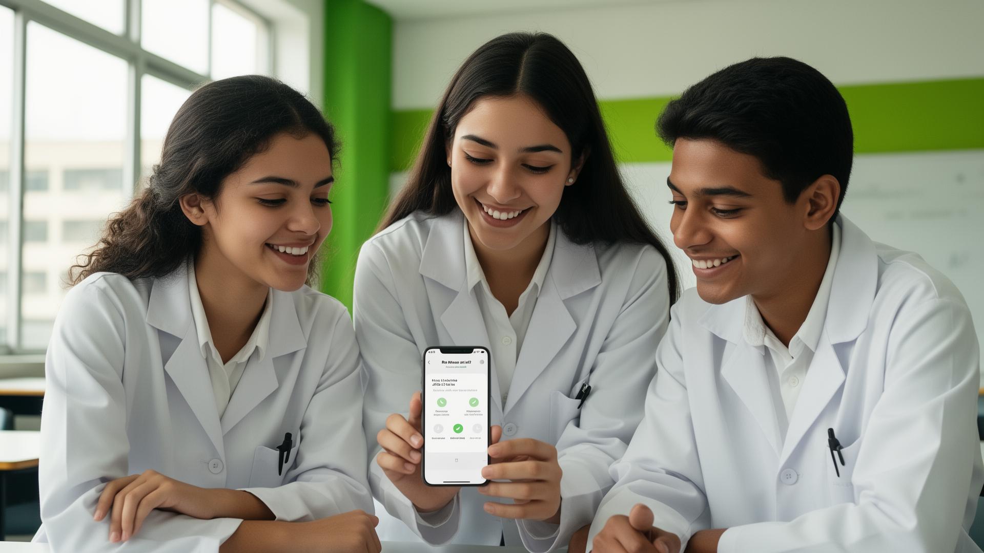 Estudantes de medicina revisando juntos